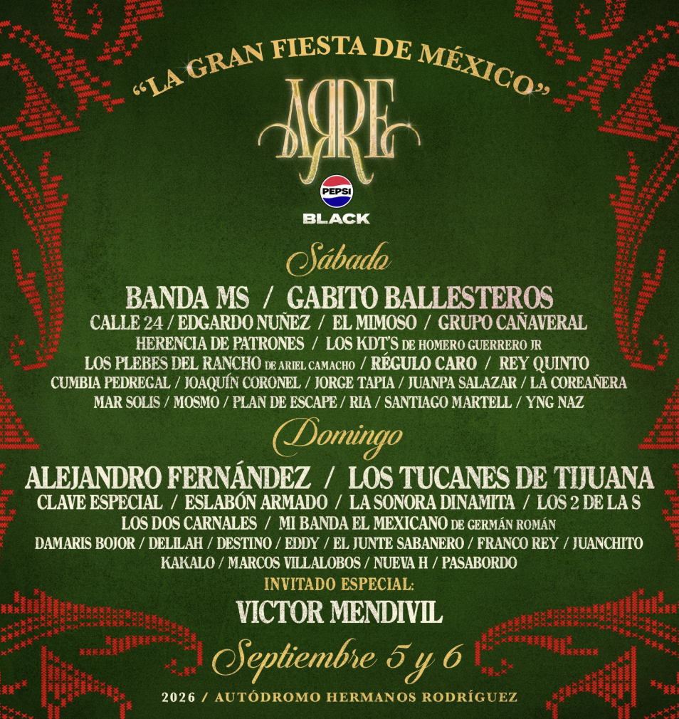 Cartel de artistas del Festival ARRE 2026